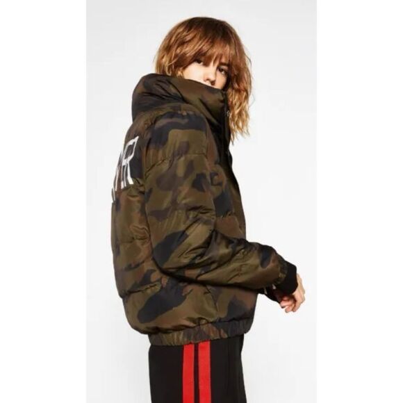 Zara Rare Camo WHATEVER Puffer Jacket size L / Pristine - Picture 4 of 13